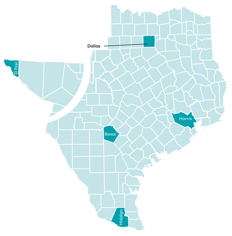 2021 TX Molina Dual Options Service Area Map